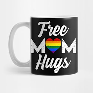 Free Mom Hugs - LGBT Rainbow Pride Heart Mug